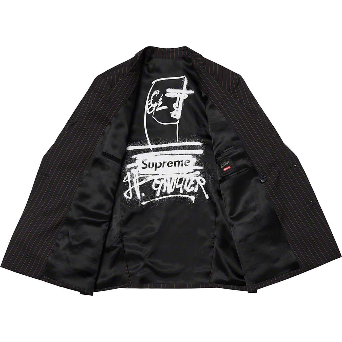 Supreme®/Jean Paul Gaultier® Pinstripe Double Breasted Blazer view 3
